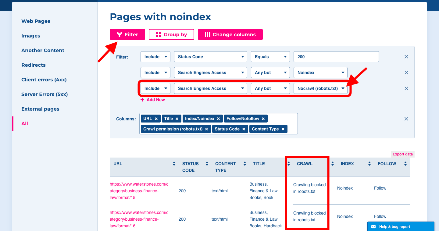 Noindexed pages with crawl disallow