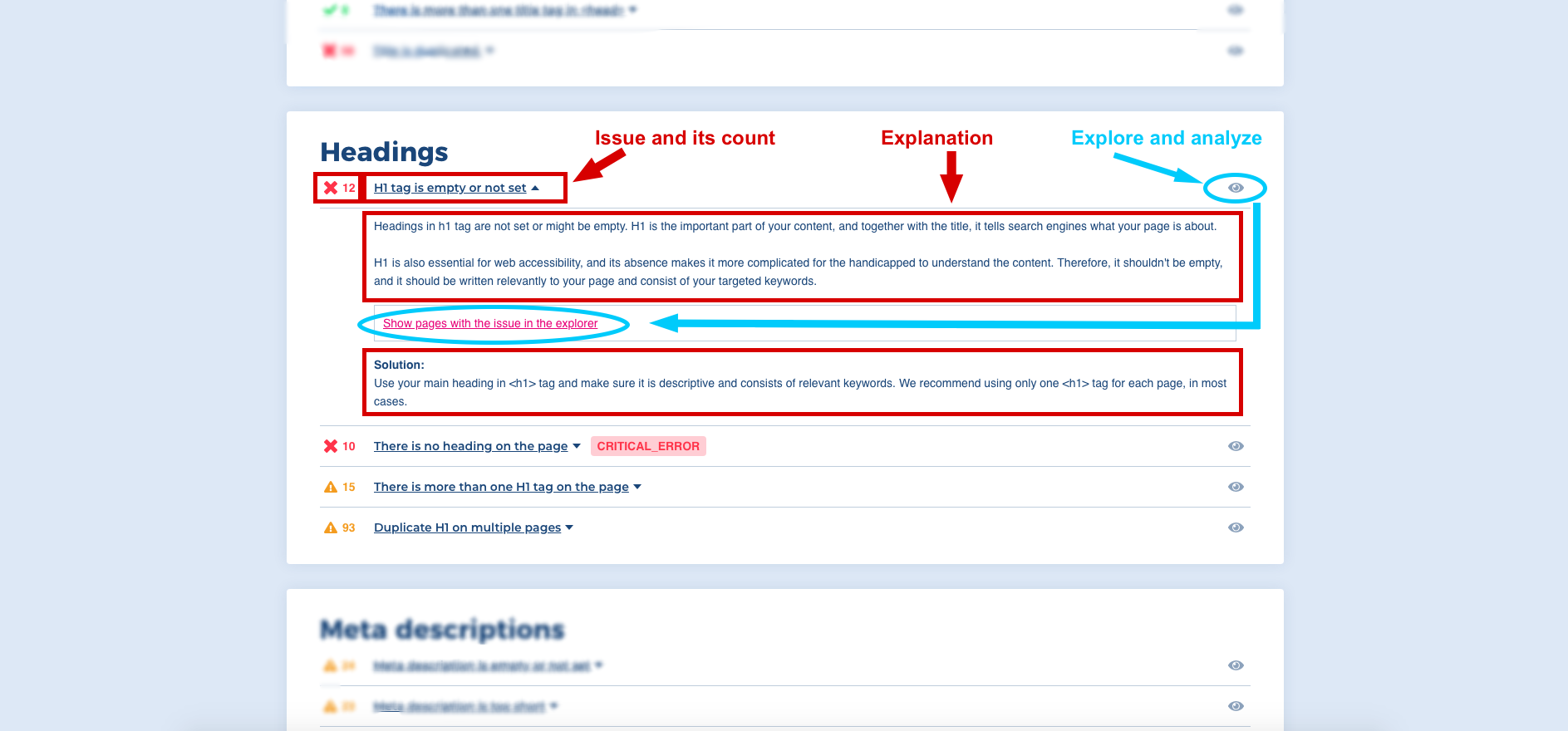 Spotibo SEO analyzer example